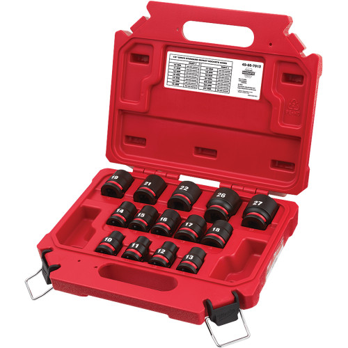 14-PC 1/2" DRIVE, 6 PT. METRIC STANDARD IMPACT SOCKET SET, 10MM – 27MM