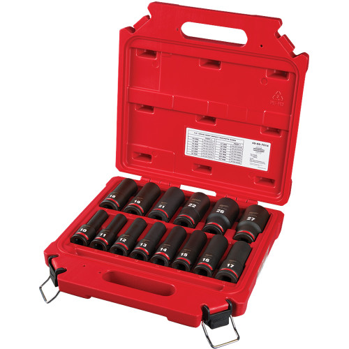 PG136 - 14-PC PRISE 1/2", SET DE DOUILLES PROFONDES MÉTRIQUES DE 6 PTS, 10 MM – 27 MM