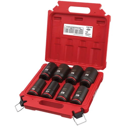 8-PC 3/4" DRIVE, 6 PT. METRIC DEEP IMPACT SOCKET SET, 26MM – 38MM