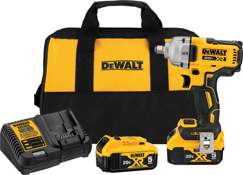 PG59  -  20V MAX* XR® 1/2" MID-RANGE IMPACT WRENCH KIT WITH HOG RING ANVIL, 600 FT-LBS, 0-2000 RPM, (2) 5.0AH BATTERIES, (1) CHARGER