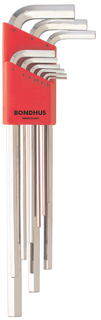 BONDHUS 9PC (1.5-10MM) BRITEGUARD XL HEX L-WRENCH SET