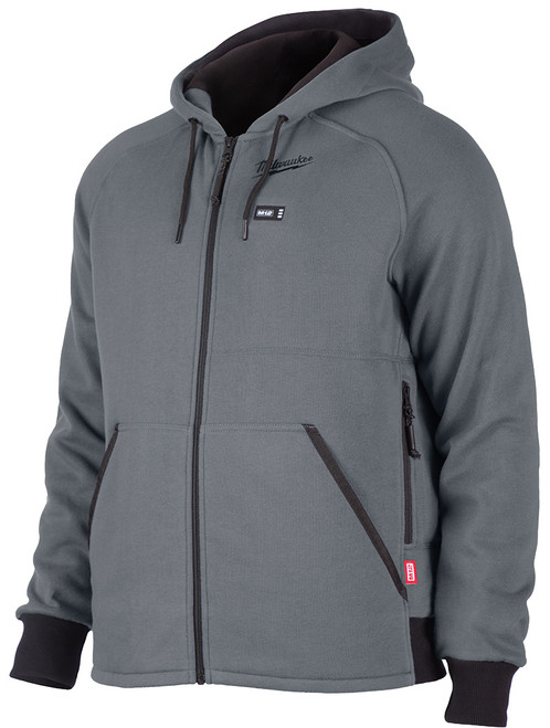 PG4 - KIT DE HOODIE CHAUFFANT GRIS (MOYEN) AVEC BATTERIE M12 CP2.0 / PORTE-BATTERIE / CHARGEUR M12