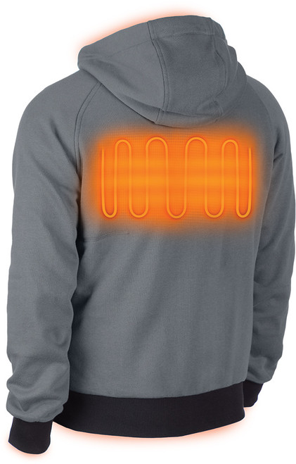 (MOYEN) ENSEMBLE DE HOODIE CHAUFFANT GRIS AVEC BATTERIE M12 CP2.0/PORTE-BATTERIE/CHARGEUR M12
