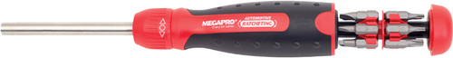 PG167 - AUTOMOTIVE RATCHETING MAGNETIC DRIVER (CARDED) -12 HSS BITS - SLOTTED, PHILLIPS, TORX, SQUARE