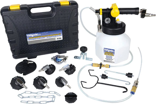PG337 - PRESSURE BRAKE & CLUTCH BLEEDER WITH 7-PIECE MASTER CYLINDER ADAPTER KIT, 2.5L RESERVOIR