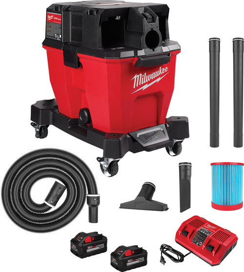 PG288 - KIT™ D’ASPIRATION HUMIDE/SEC À DOUBLE BATTERIE M18, (2) BATTERIES XC8.0 18V, (1) CHARGEUR À DOUBLE BAIE