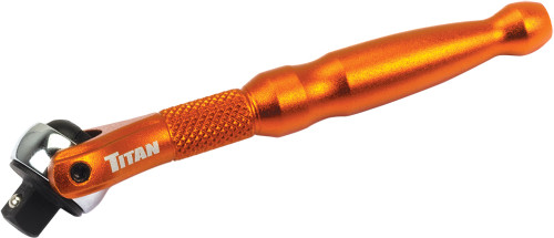 PG133 - 4" LONG PRISE 1/4" TÊTE PIVOTANTE EN ALUMINIUM MICRO À 90 DENTS CLIQUET, ORANGE