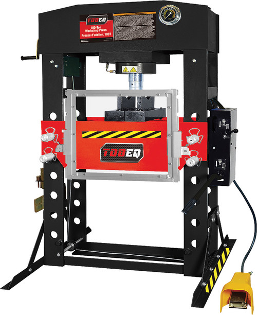 PG264 - PRESSE D’ATELIER À AIR/HYDRAULIQUE DE 100 TONNES AVEC PROTECTION