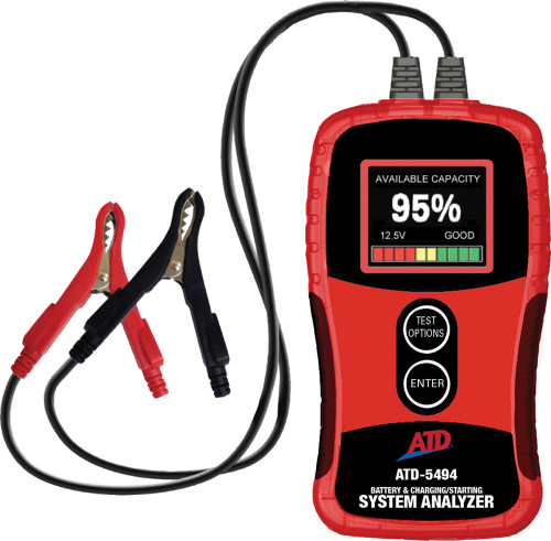 PG19 - BATTERY CHARGING AND STARTING SYSTEM DIAGNOSTIC TESTER, 100-1700 CCA, 5V-33V OPERATING RANGE