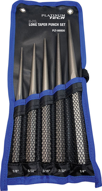 PG195 - 5-PC LONG TAPER PUNCH SET, 1/8" TO 1/4"