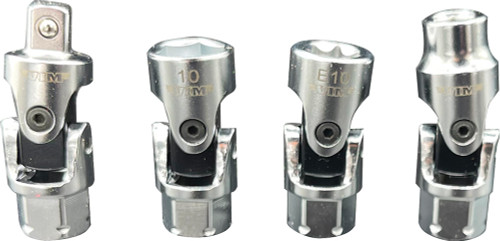 PG156 - 4-PC FIRM FLEX DUAL DRIVE 1/4" X 11MM UNIVERSAL JOINT KIT, INCLUDES E10, 10MM, 1/4" BIT HOLDER, 1/4" DR. UNIVERSAL JOINT ADAPTER
