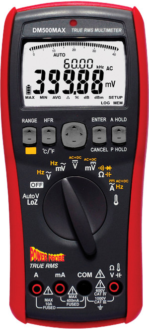 PG44 - MULTIMÈTRE DE JOURNALISATION AUTOMOBILE TRMS, 1000V AC/CC, 10A AC/DC, CAT III 1000V/CAT IV 600V