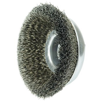 BROSSE À COUPELLE EN FIL SERTI DE 6 » WOLVERINE, REMPLISSAGE EN ACIER DE .020 », ÉC NUT UNC 5/8 »-11