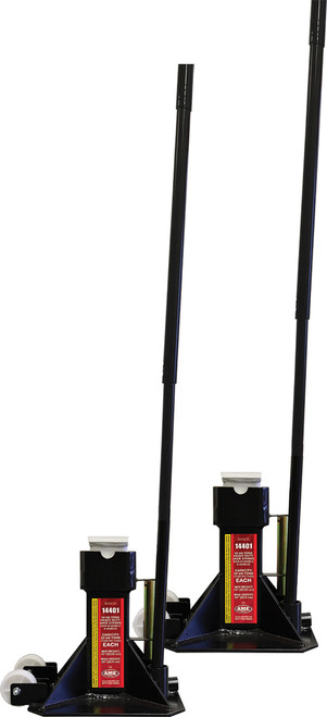PG233 - 44-TON PAIR OF HEAVY DUTY PIN STYLE JACK STANDS WITH WHEELS AND HANDLE (22T PER PAIR)