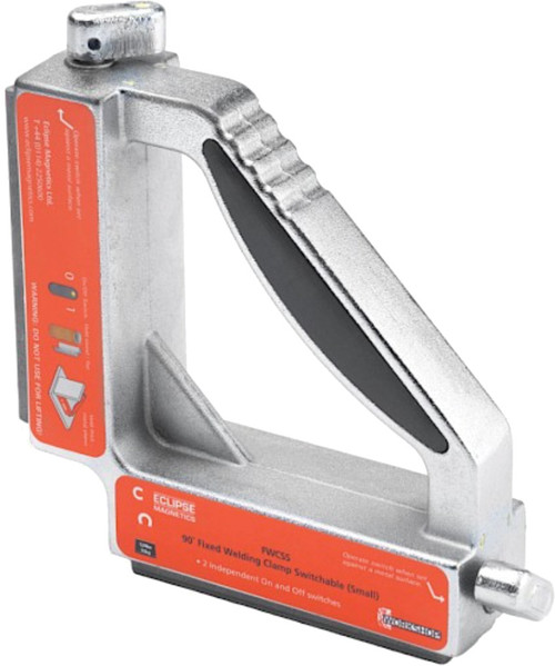 PINCE DE SOUDAGE FIXE À 90° AVEC DEUX INTERRUPTEURS D’AIMANT ON /OFF, FORCE DE TRACTION MAXIMALE DE 265 LB