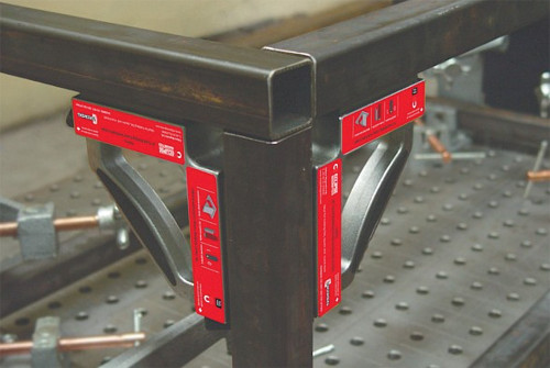90° FIXED WELDING CLAMP WITH TWO ON/OFF MAGNET SWITCHES, MAX. 55 LBS PULL FORCE