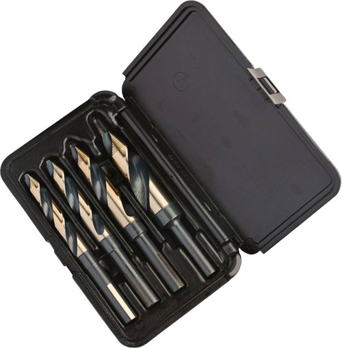 PG117 - 4-PC STEP POINT 1/2" REDUCED SHANK DRILL BIT SET, 9/16 - 5/8 - 3/4 - 1"