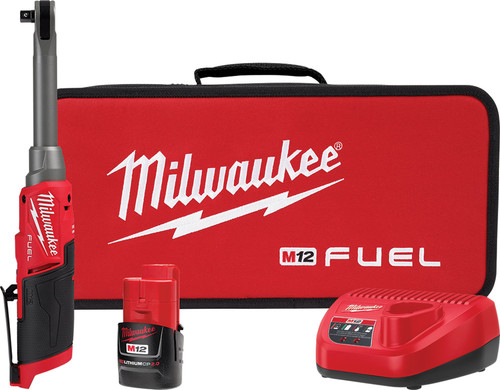 PG61 - 3/8" DRIVE M12 FUEL™ EXTENDED REACH HIGH SPEED RATCHET KIT, 450 RPM, 35 FT-LB MAX. TORQUE, 120 FT-LB MANUAL TORQUE