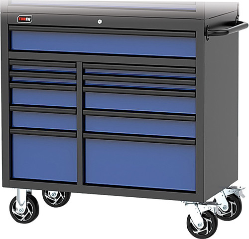 PG201  -  41" 11-DRAWER ROLLER CABINET, BLUE/BLACK