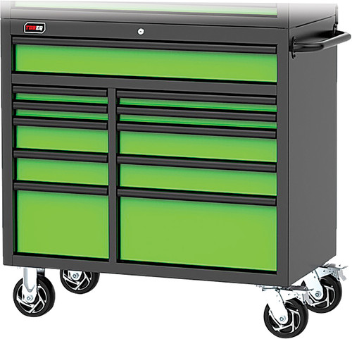 PG198 - ARMOIRE À ROULEAUX 11 TIROIRS DE 41", VERT LIME/NOIR