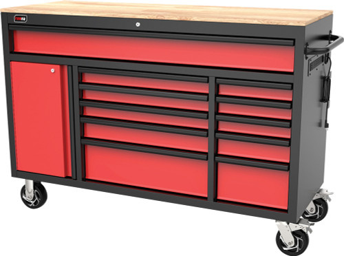 PG198 - ARMOIRE À ROULEAUX 11 TIROIRS DE 61" ROUGE/NOIR