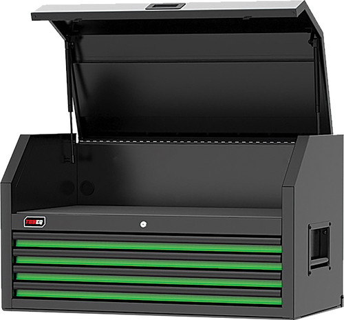 PG207 - COMMODE SUPÉRIEURE 41" À 4 TIROIRS, VERT LIME/NOIR