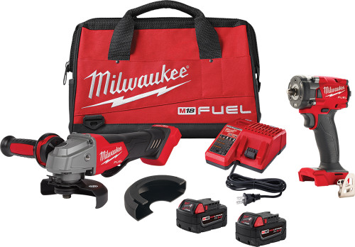 PG73 - M18 COMPACT IMPACT WRENCH & GRINDER 2-TOOL COMBO KIT, (2) BATTERIES, (1) MULTI-VOLTAGE CHARGER PG73 - M18 COMPACT IMPACT WRENCH & GRINDER 2-TOOL COMBO KIT, (2) BATTERIES, (1) MULTI-VOLTAGE CHARGER