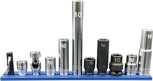 PG145 - 10-PC 1/4" & 3/8" DRIVE 10MM MASTER SOCKET SET