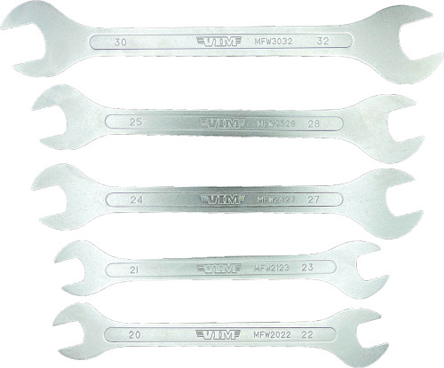 PG156 - ENSEMBLE DE 5 GRANDES CLÉS MÉTRIQUES OUVERTES SUPER MINCES, 20 MM-32 MM
