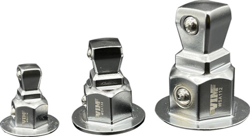 PG141 - 3-PC WOBBLE SOCKET ADAPTER SET FOR BOX WRENCHES, 1/4" X 10MM, 3/8" X 14MM, 1/2" X 19MM