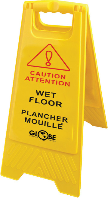 PANNEAU DE SÉCURITÉ "UR PLANCHER MOUILLÉ, ANGLAIS/FRANÇAIS