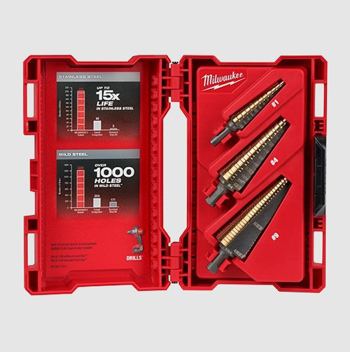 3PC COBALT STEP DRILL BIT SET