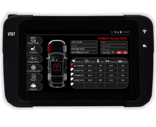 TABLETTE DE DIAGNOSTIC TPMS, PROGRAMMES LA PLUPART DES CAPTEURS, CAPACITÉS SGW ET BLE, "INT ENREGISTREMENT DES PNEUS TERMINÉS & INSPECTION DES ROUES TABLETTE DE DIAGNOSTIC TPMS, PROGRAMMES LA PLUPART DES CAPTEURS, CAPACITÉS SGW ET BLE, "INT ENREGISTREMENT DES PNEUS TERMINÉS & INSPECTION DES ROUES