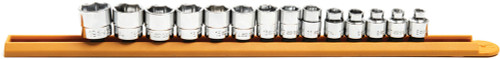 PG133 - 14 PIÈCES PRISE 3/8" JEU DE DOUILLES TRAPUES À 6 POINTS MÉTRIQUE, 6-19 MM