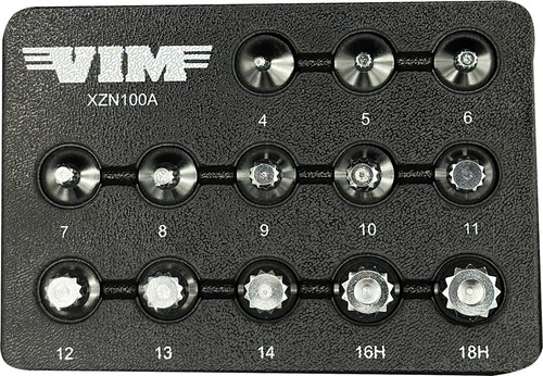 PG163 - 13-PC 3/8" DRIVE XZN STUBBY BIT SOCKET SET, XZN 4-14, TAMPERPROOF XZN 16H & 18H
