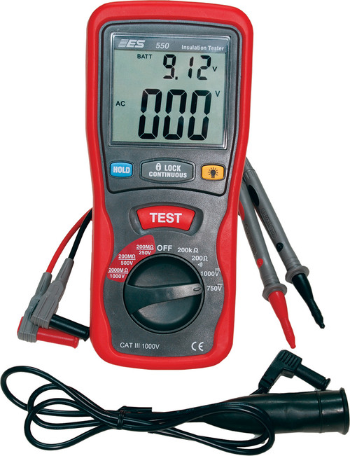 PG122 - EV INSULATION TESTER WITH MULTIMETER TEST FUNCTIONS, CATIII 1000V, TEST VOLTAGES: 250/500/1000V