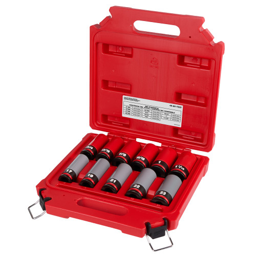 PG7 - 11-PC 1/2" DRIVE SHOCKWAVE IMPACT DUTY SAE & METRIC LUG NUT WHEEL SOCKET SET, 17-23MM & 3/4"-1-1/16"