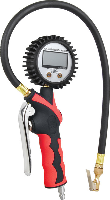 PG344 - DIGITAL TIRE INFLATOR GAUGE, 0-255 PSI, 23.5" HOSE, 360° SWIVEL GAUGE (PSI, KPS, KG/CM2 & BAR READINGS)
