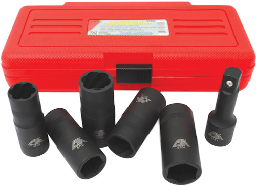 PG353 - 6-PC EMERGENCY “TWIST” FLIP SOCKET SET, 17MM, 19MM, 21MM, 13/16" & 7/8" + 3" LONG 1/2" DR. EXTENSION