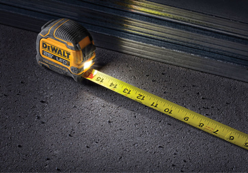 PG319  -  TOUGHSERIES™ LED LIGHT MEASURING TAPE, 25 FT., RECHARGEABLE LI-ION BATTERY, AUTO-SHUT-OFF, DOUBLE-SIDED PRINT