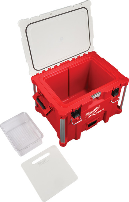 PACKOUT™ 40 QUART XL COOLER WITH INTERIOR STORAGE TRAY & DIVIDER, 16" X 22" X 17"