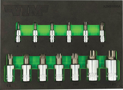 PG147 - 13-PC 1/4 », 3/8 », 1/2 » DR. XZN TRIPLE BOÎTE DE SOCKETS CARRÉS, 4MM-13MM & INSALUBRE 14MM, 16MM, 18MM