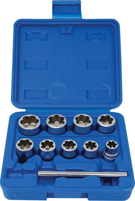 PG115 - 10-PC METRIC BOLT EXTRACTOR SET - 8MM TO 19MM