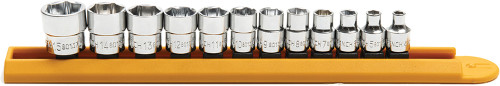 PG137 - 12-PC PRISE 1/4" ENSEMBLE DE DOUILLES STUBBY À 6 POINTS MÉTRIQUE, 4-15 MM