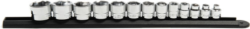 PG137 - 13-PC PRISE 3/8" ENSEMBLE DE DOUILLES TRAPUES À 6 POINTS SAE, 1/4 »-1 »