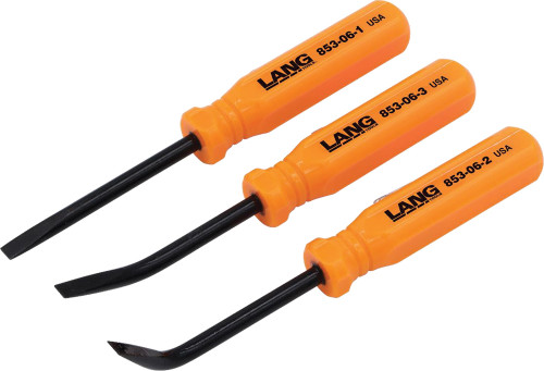 PG195 - ENSEMBLE DE MINI LEVIERS DE POCHE DE 5 PO DE LONG, POINTES DE 0°, 27° ET 55° - ORANGE