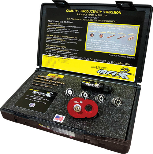 PG386 - KIT DE RÉPARATION DE L’INJECTEUR DE BOULON CASSÉ DU DIESEL FORD 6,7 L - NICO PROKIT