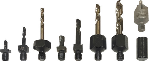 POWERDRIVE ACCESSORY PACK - 7 PREMIUM THREADED DRILL BITS MULTI-SIZES AND COUNTERSINK