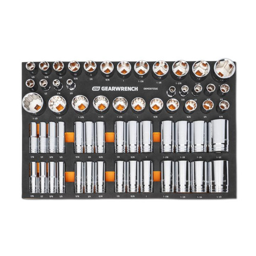 MODSET 1/2" DRIVE SOCKETS SAE, 60 PC