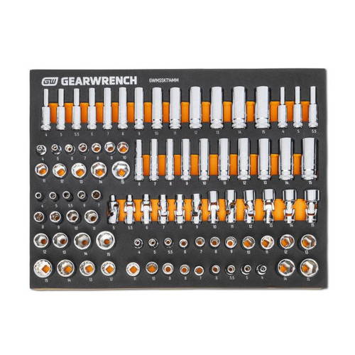 MODSET 1/4" DRIVE SOCKETS MM, 89 PC